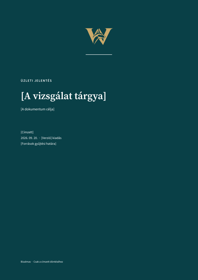 Címlap – a Wolven általános jelentésmintája